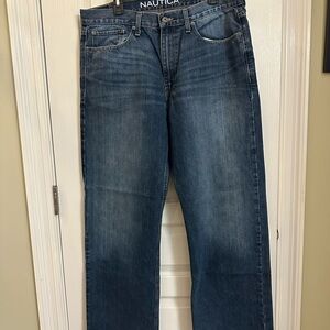 Nautica Men’s Straight Leg Jeans in Medium Blue Wash